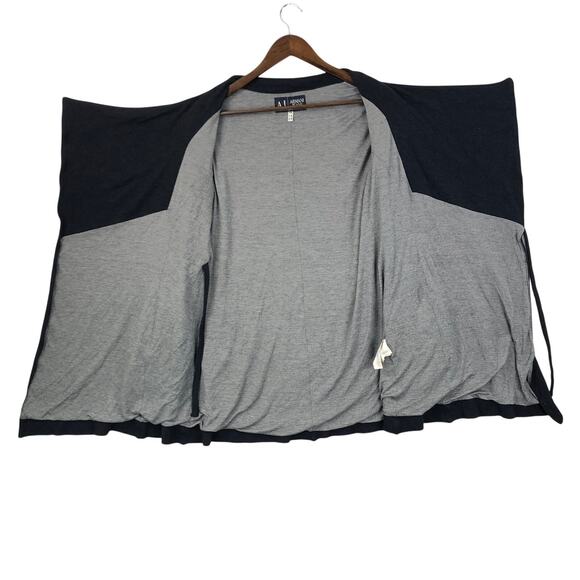 Vintage Armani Jeans Women's Wrap Cardigan XL Black/Gray Open Front - XL - Picture 4 of 14